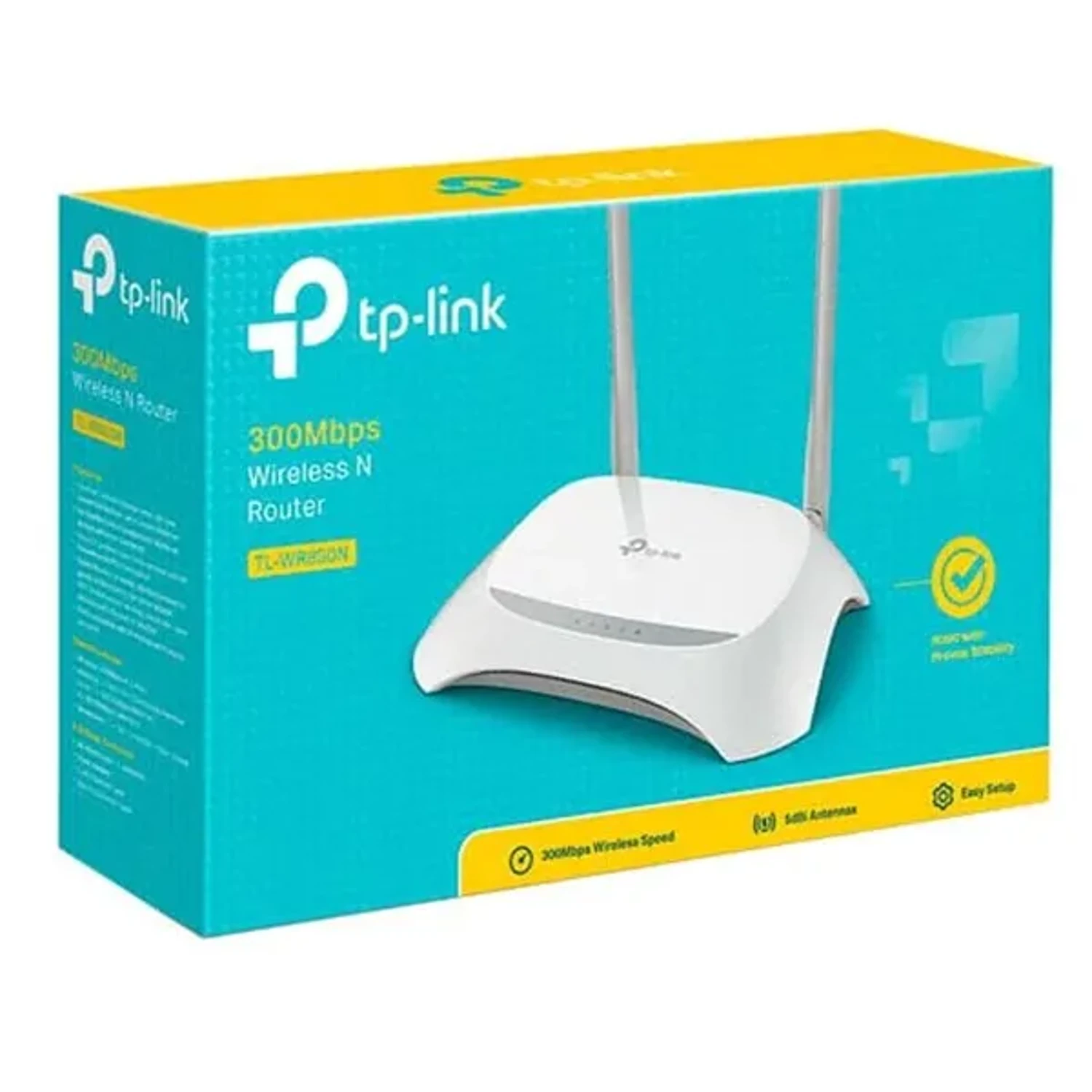 Router TP-LINK WiFi 4 N300 single band (2.4GHz), hasta 300Mbps, 2 antenas externas, 4 puertos Fast Ethernet, modo router/AP/repetidor, WPA/WPA2.