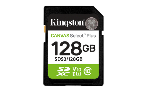 Tarjeta SD Kingston Canvas Select Plus · 128 GB · UHS-I · U1 · V10