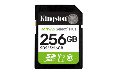 Tarjeta SD Kingston Canvas Select Plus · 256 GB · UHS-I · U1 · V10