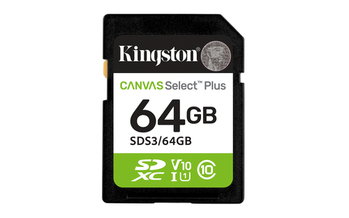 Tarjeta SD Kingston Canvas Select Plus · 64 GB · UHS-I · U1 · V10