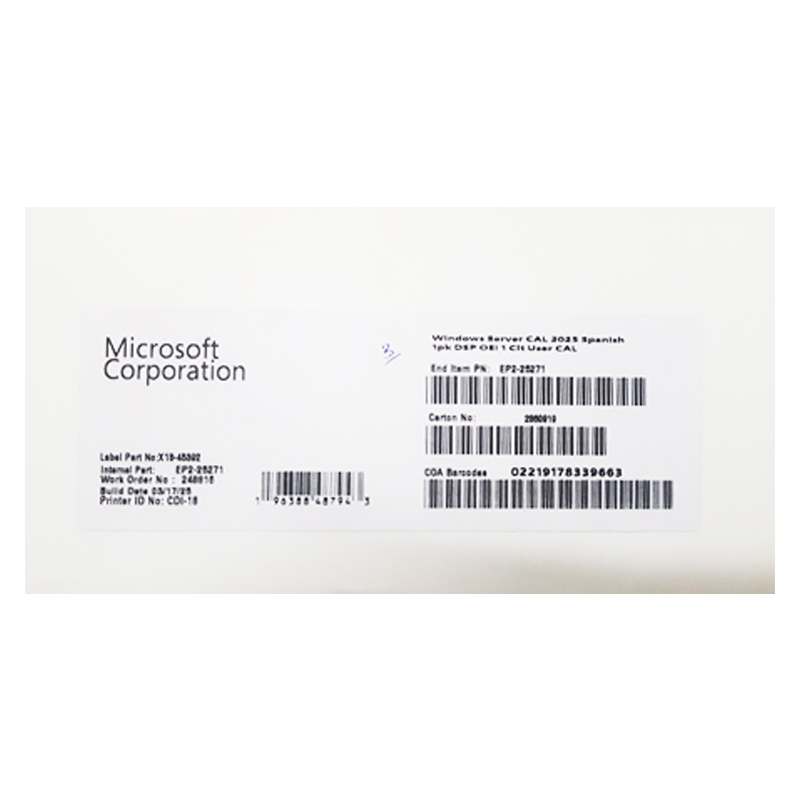 Windows Server 2025 · CAL de usuario · 1 pack