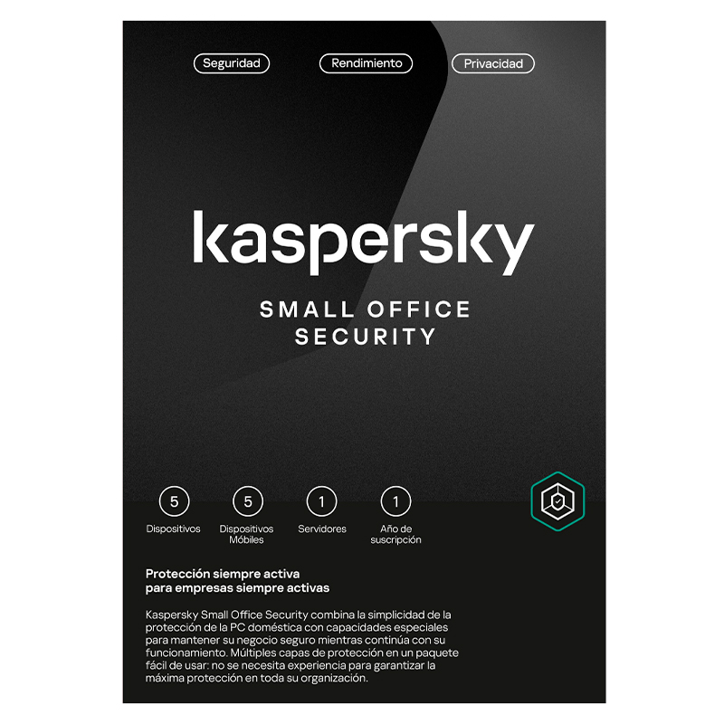 Kaspersky Small Office Security · 5 PC + 1 servidor · 1 año