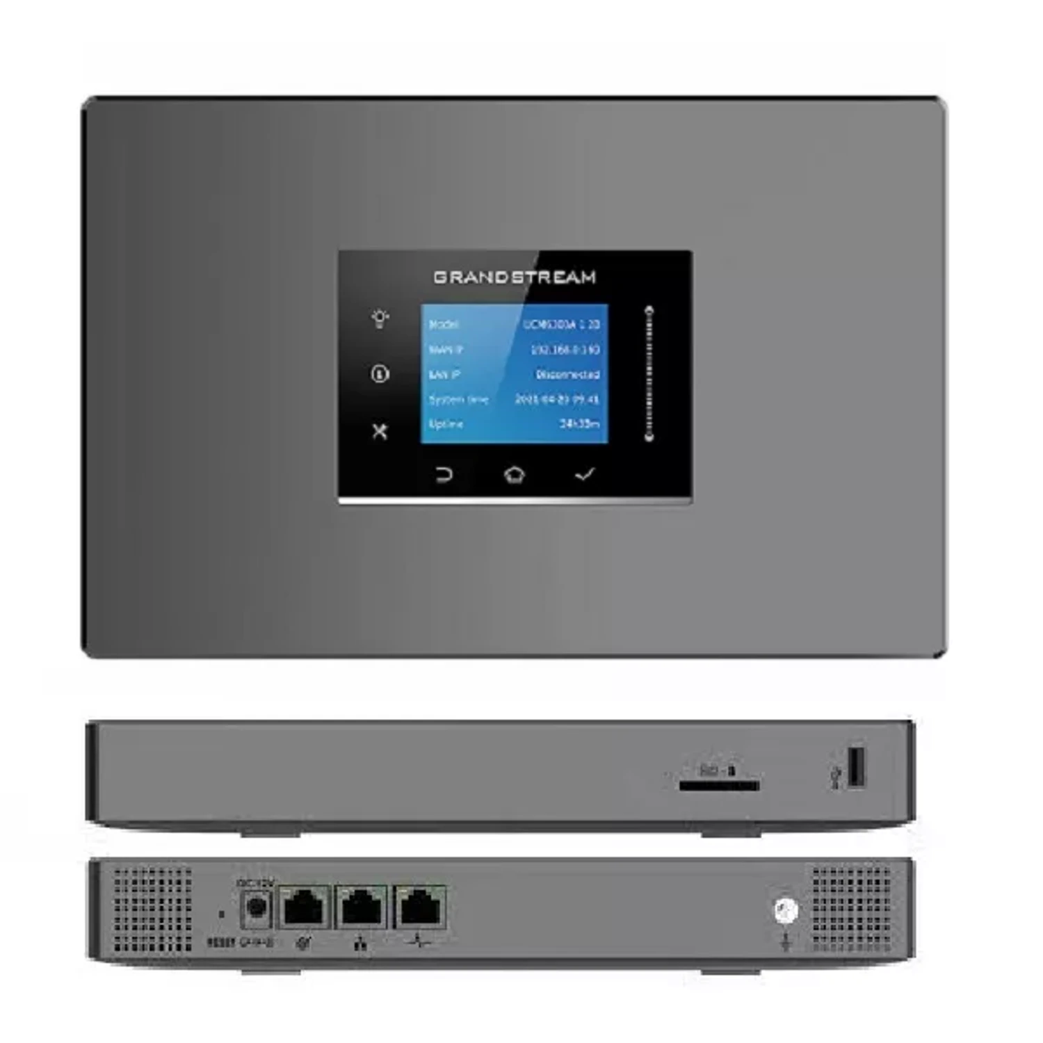 SOPORTA HASTA 250 REGISTROS, 50 LLAMADAS SIMULTANEAS, 3 PUERTOS DE RED GIGABIT CON POE NO TIENE CAPACIDADES DE VIDEOCONFERENCIA NI PUERTOS ANALOGOS.