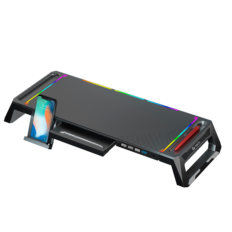 Stand para monitor Teros TE-7131N · RGB · 4 puertos USB