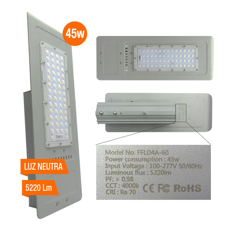 Luminaria LED de alumbrado público Ecotrend FFLD4A-45 · 45W · 5220 lm · IP66