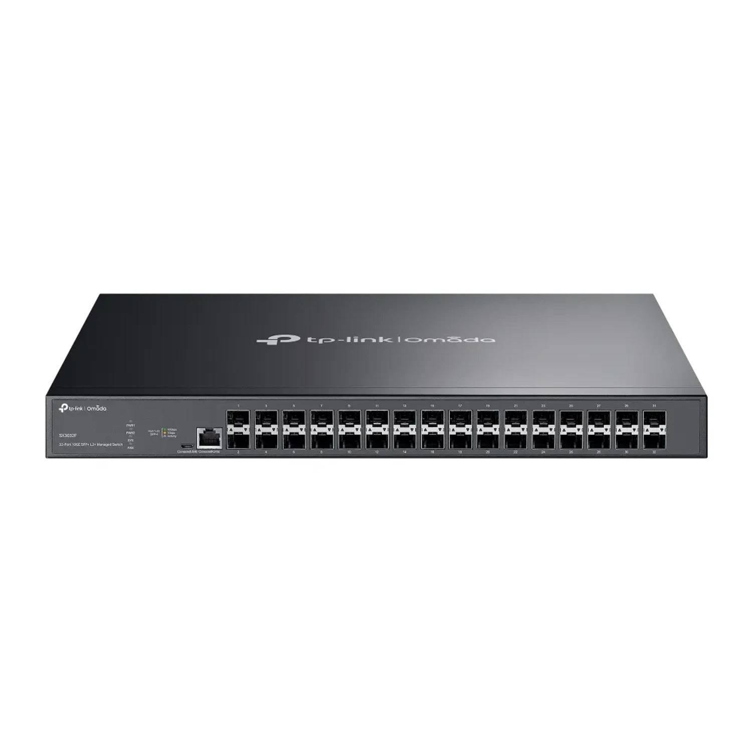 Switch administrable Omada L2+, 32 SFP+ 10G, 640Gbps, jumbo 9K, 1+1 PSU redundante, ACL, QoS, VLAN, IGMP, static routing, ERPS, rackeable.