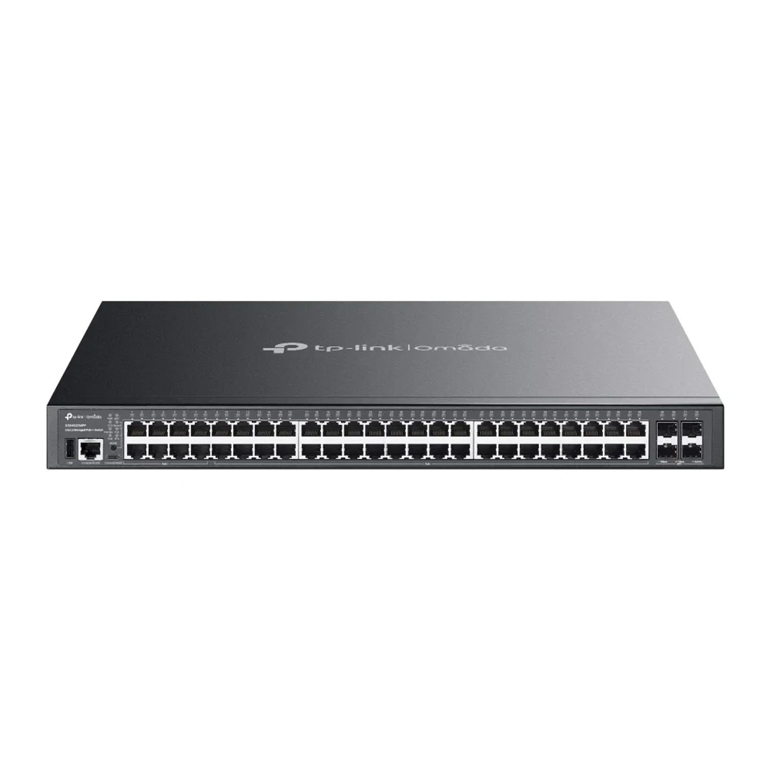 Switch administrable Omada L3, 48 Gb PoE++/PoE+ (770W), 4 SFP+ 10G, 176Gbps, jumbo 9K, stacking 4U, ACL, OSPF, RIP, DHCP Relay.