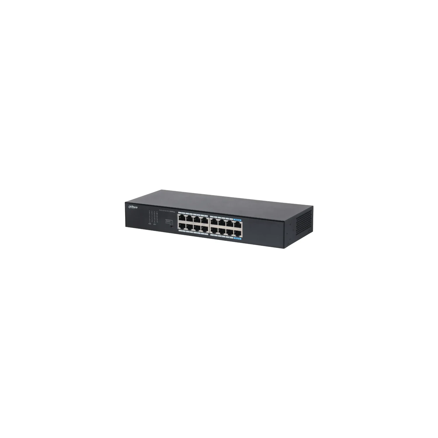 SWITCH L2 16 PUERTOS GIGABIT SIN POE (14 GE + 2 GE UPLINK) LINK AGGREGATION AISLAMIENTO DISENO METALICO SIN FAN FUENTE INTERNA RACK/WALL/DESKTOP