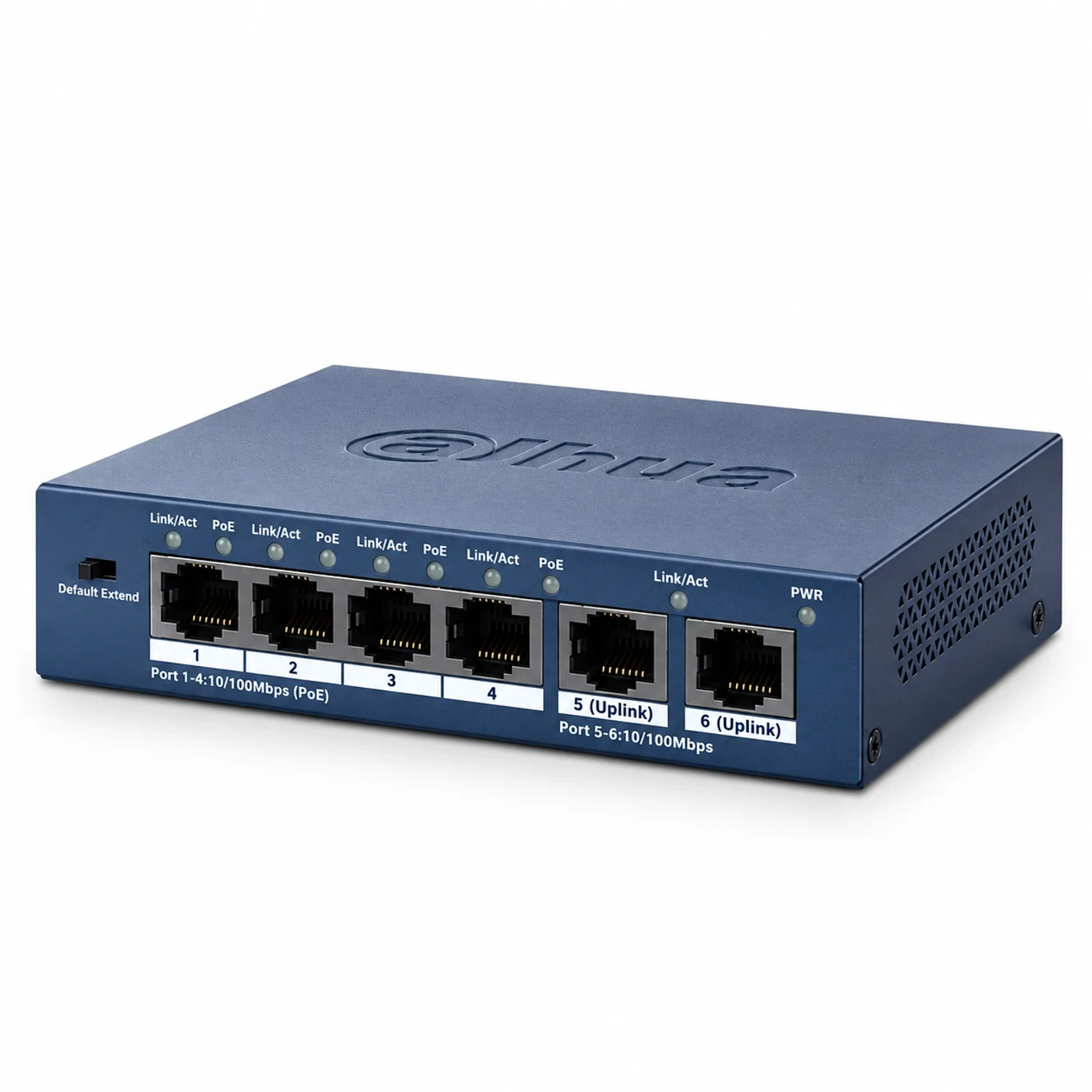 SWITCH NO ADMINISTRABLE 6 PUERTOS - 4 POE 10/100 + 2 UPLINK 10/100 - 60 W - POE 250 M