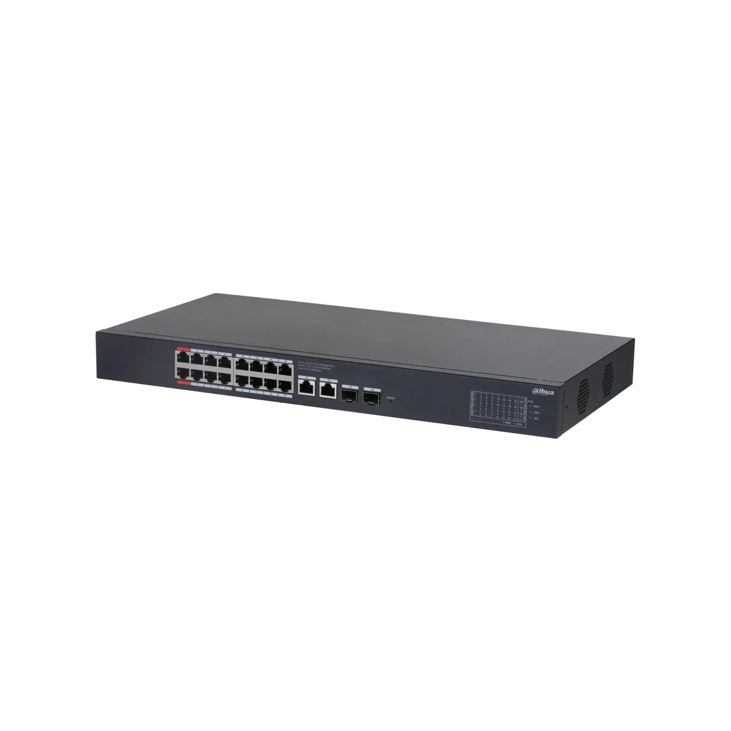 SWITCH POE CLOUD (DOLYNK) L2 GIGABIT 20P (16P POE + 2P UPLINK RJ45 + 2P SFP), 190W (P1-2 90W)