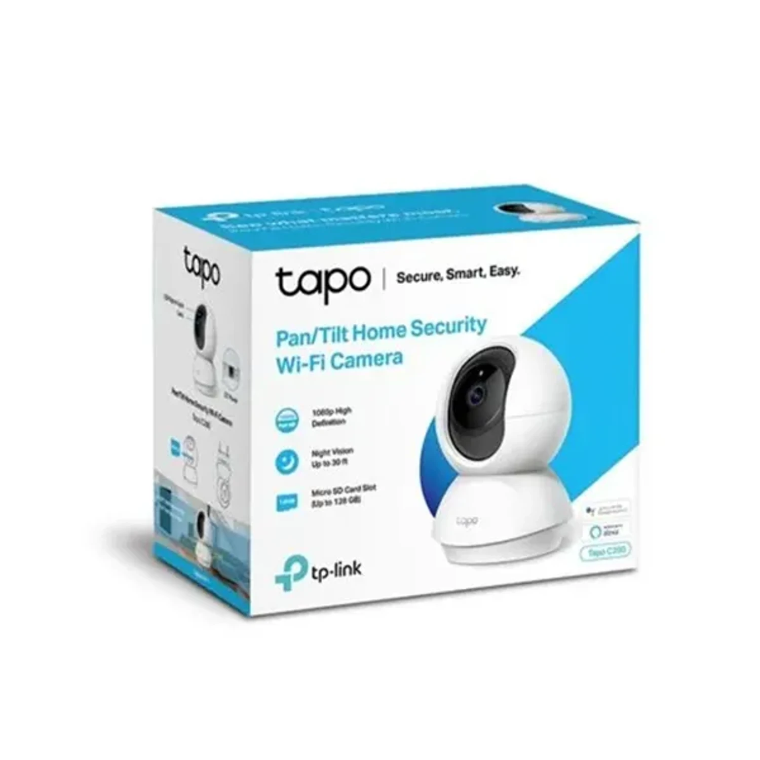 Tapo C200 camara Tapo interior wifi 2MP 1920x1080 Full HD, pan tilt 360 grados, seguimiento de movimiento, vision nocturna 12 m, audio bidireccional, microSD hasta 512GB.