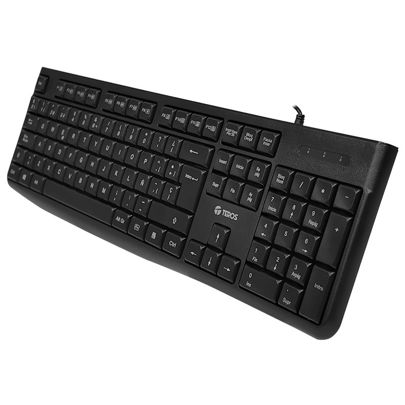 Teclado Teros TE-4067S · 105 teclas · USB 2.0 · Español · Negro