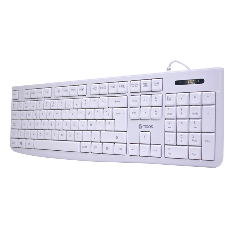 Teclado multimedia Teros TE-4069S · 105 teclas · USB 2.0 · Español · Blanco