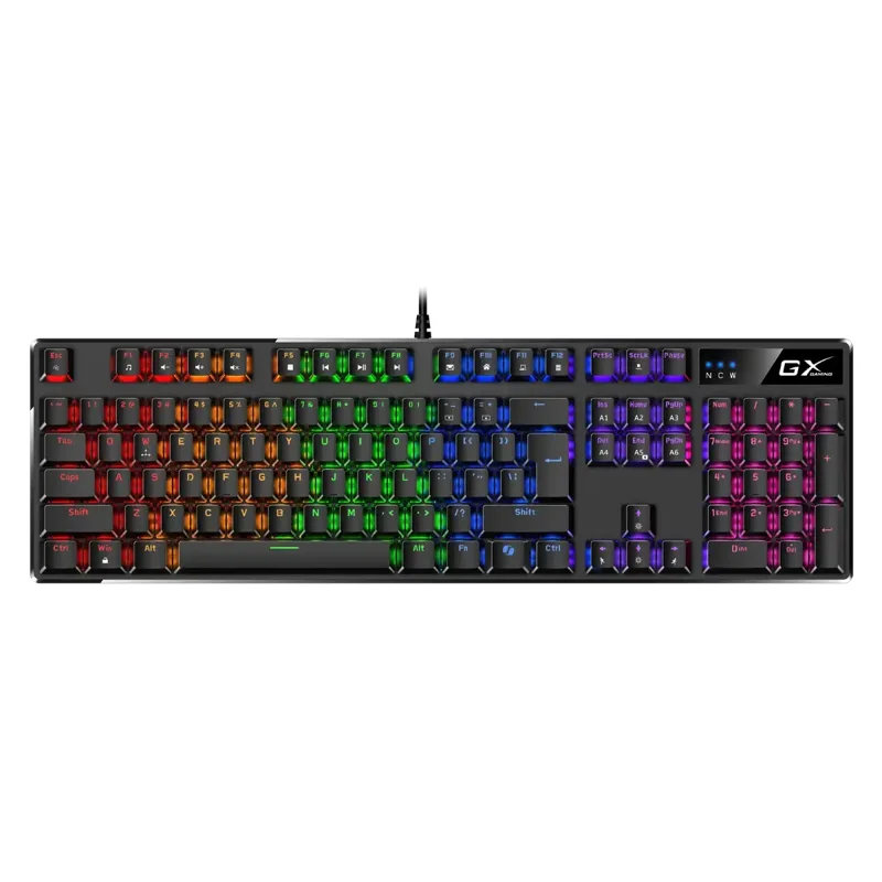 Teclado Genius GX Scorpion K12 gaming RGB LED mecánico USB AI Brown Switch · Negro
