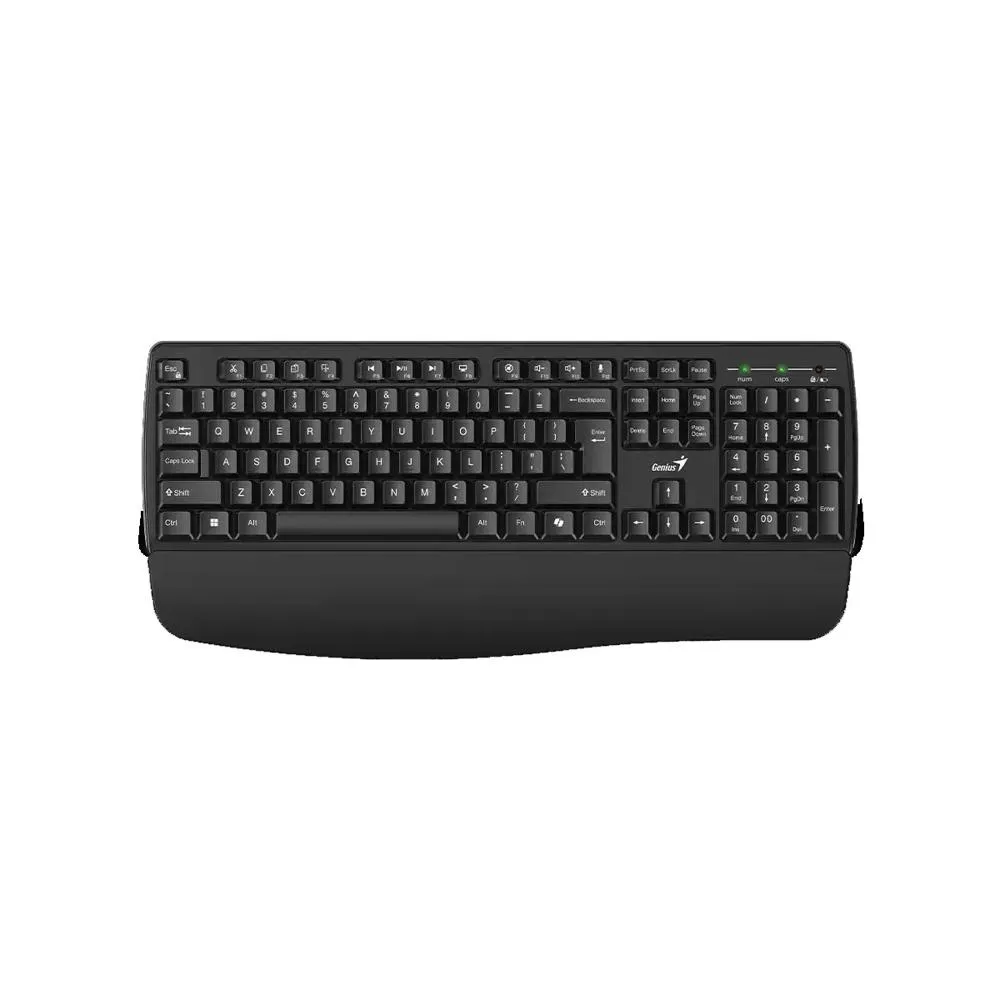 Teclado Genius inalámbrico KB-7123 AI Copilot multimedia/edición reposamuñeca USB en español · Negro