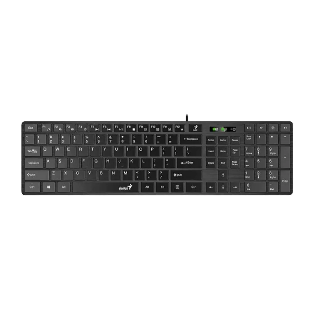 Teclado Genius Smart Slimstar 126 AI Copilot USB multimedia en español · Negro