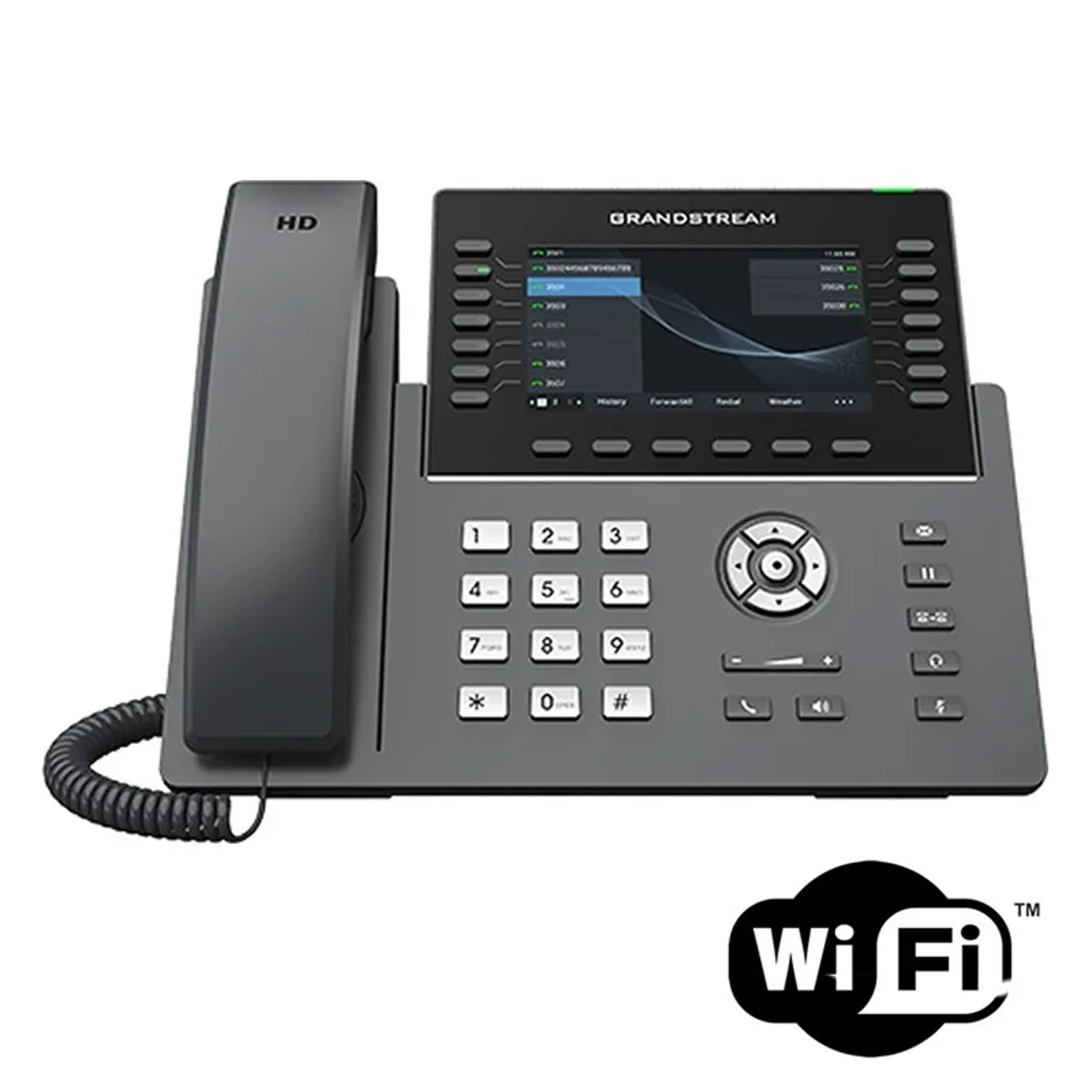 Telefono IP con 6 cuentas SIP, WiFi dual, 2xGb, PoE, color, Bluetooth, 14xBLF · 14 líneas, 6 cuentas SIP · Compatible con GDMS CLOUD
