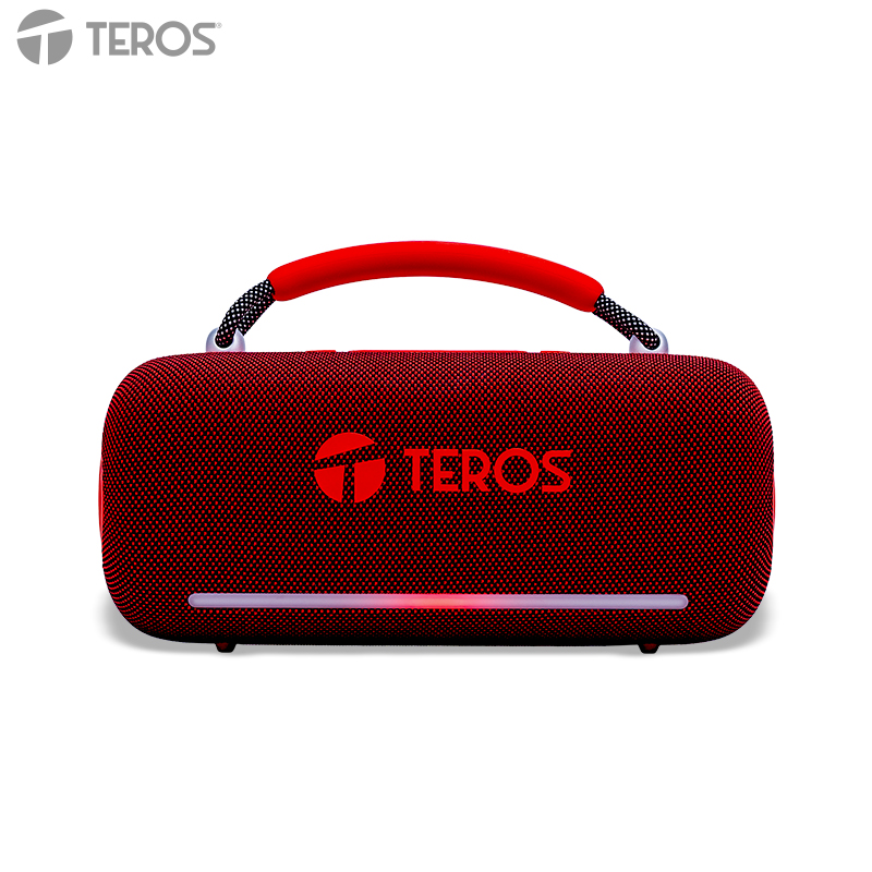 Parlante inalámbrico Teros Vibe VB-6049R · 60 W · Bluetooth 5.3 · LED · Rojo