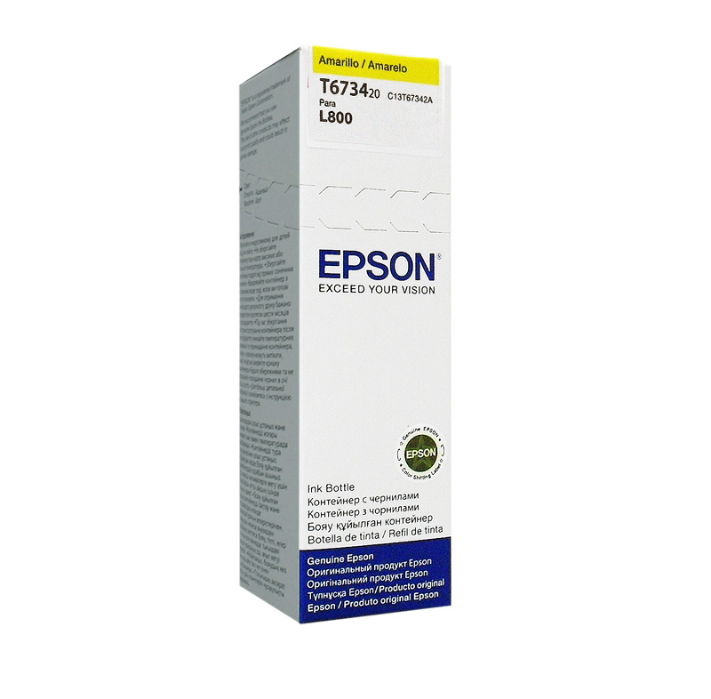 Botella de tinta Epson 673 T673420 · Amarillo · 70 ml · Para L800