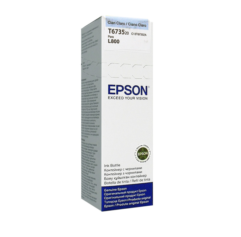 Botella de tinta Epson 673 T673520 · Cian claro · 70 ml · Para L800
