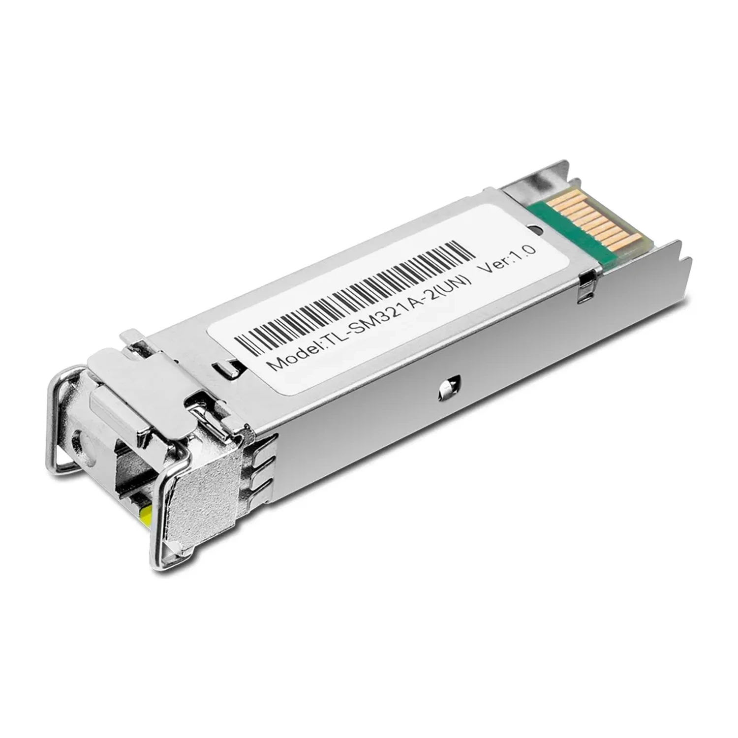 TP-Link Omada Modulo SFP, 1.25Gbps, puerto LC simplex, distancia 2km, fibra monomodo, fibra single, onda TX1550/RX1310nm, dim 14x57x12mm, temp 0-70°C, interior.