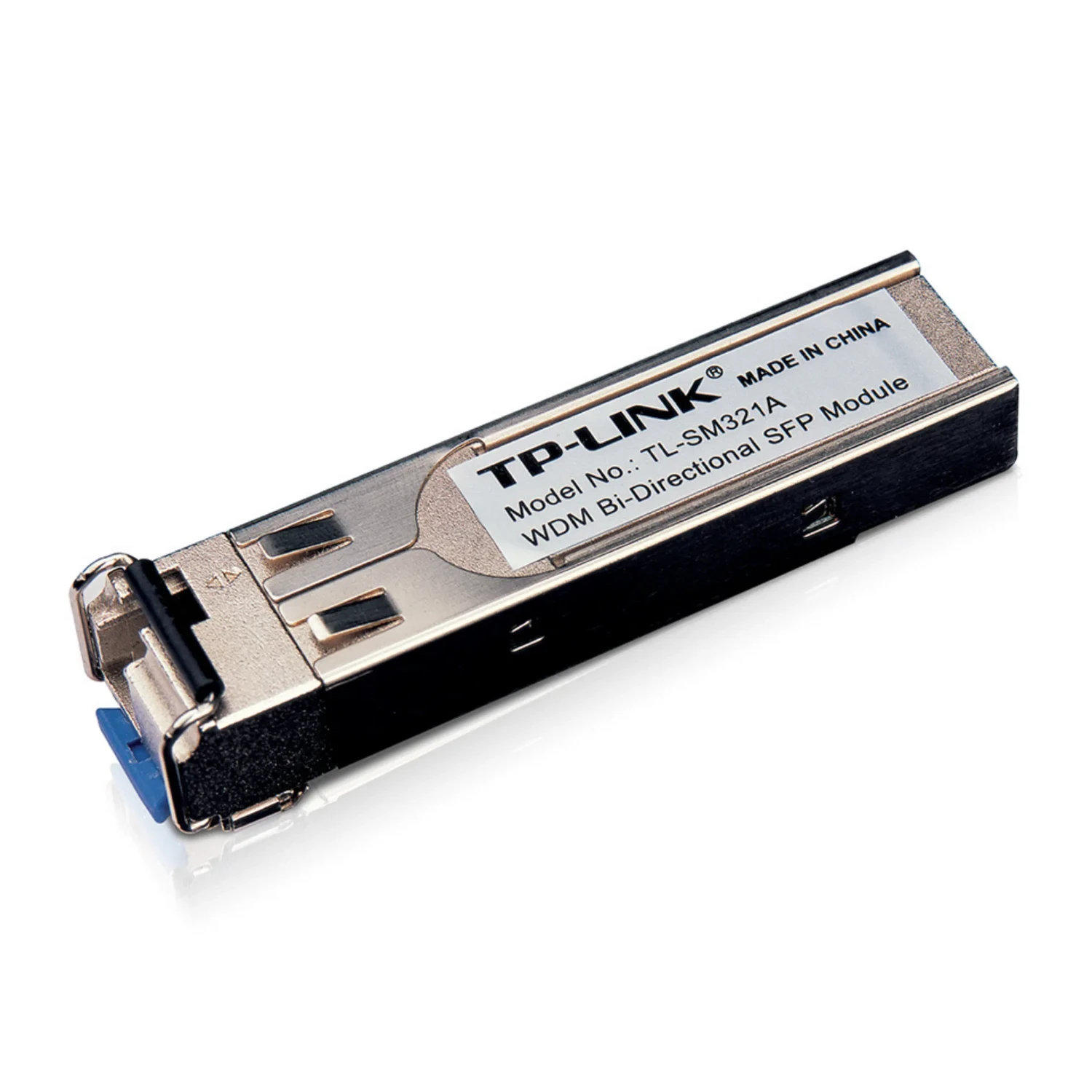 TP-Link Omada Modulo SFP, 1.25Gbps, puerto LC simplex, distancia 20km, fibra monomodo, fibra single, onda TX1550/RX1310nm, dim 14x57x12mm, temp 0-70°C, interior.