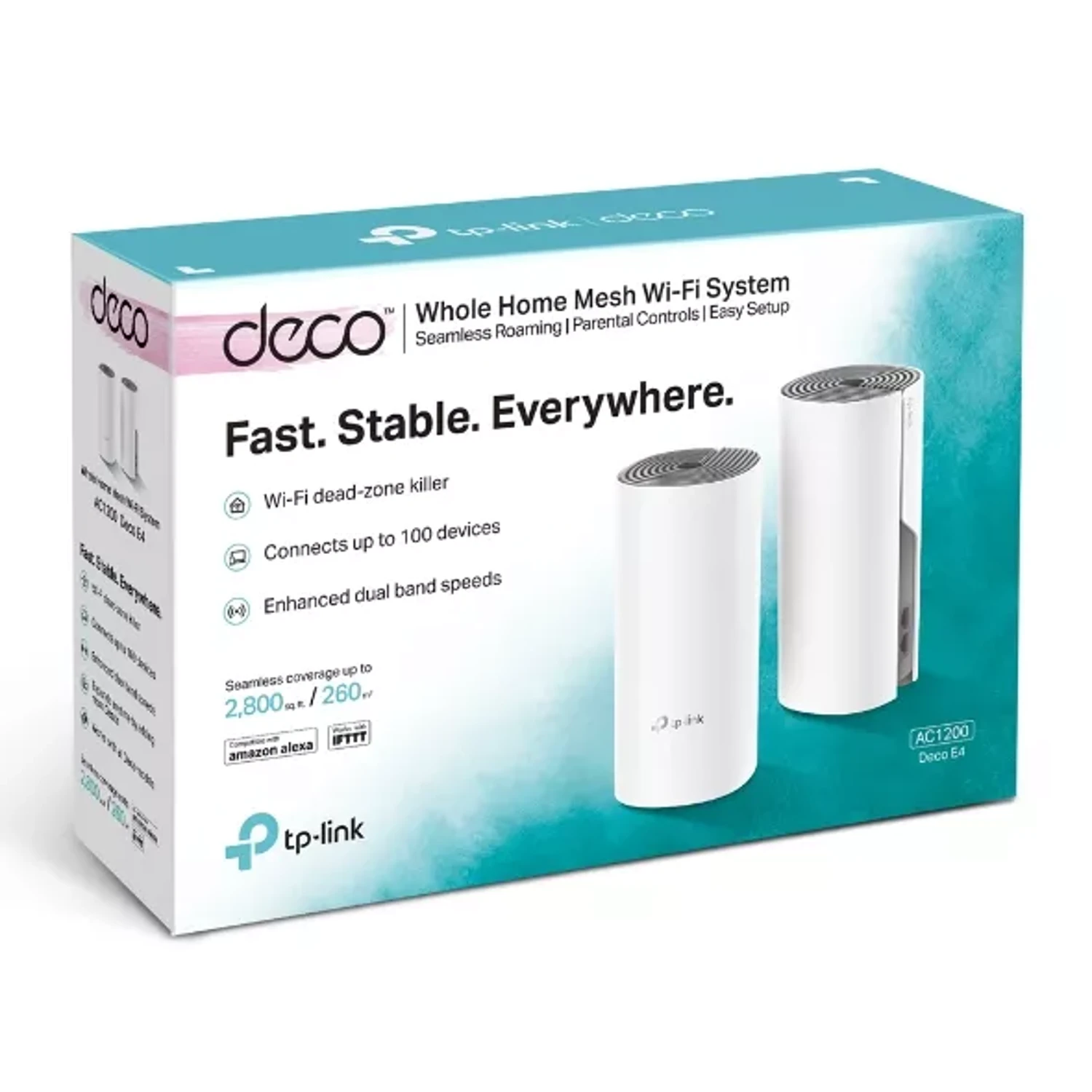 TP-LINK Sistema Mesh WiFi5 dual band AC1200, 300+867 Mbps, 2 antenas, 2xFE, MU-MIMO, Beamforming, control parental, QoS, AI Mesh.