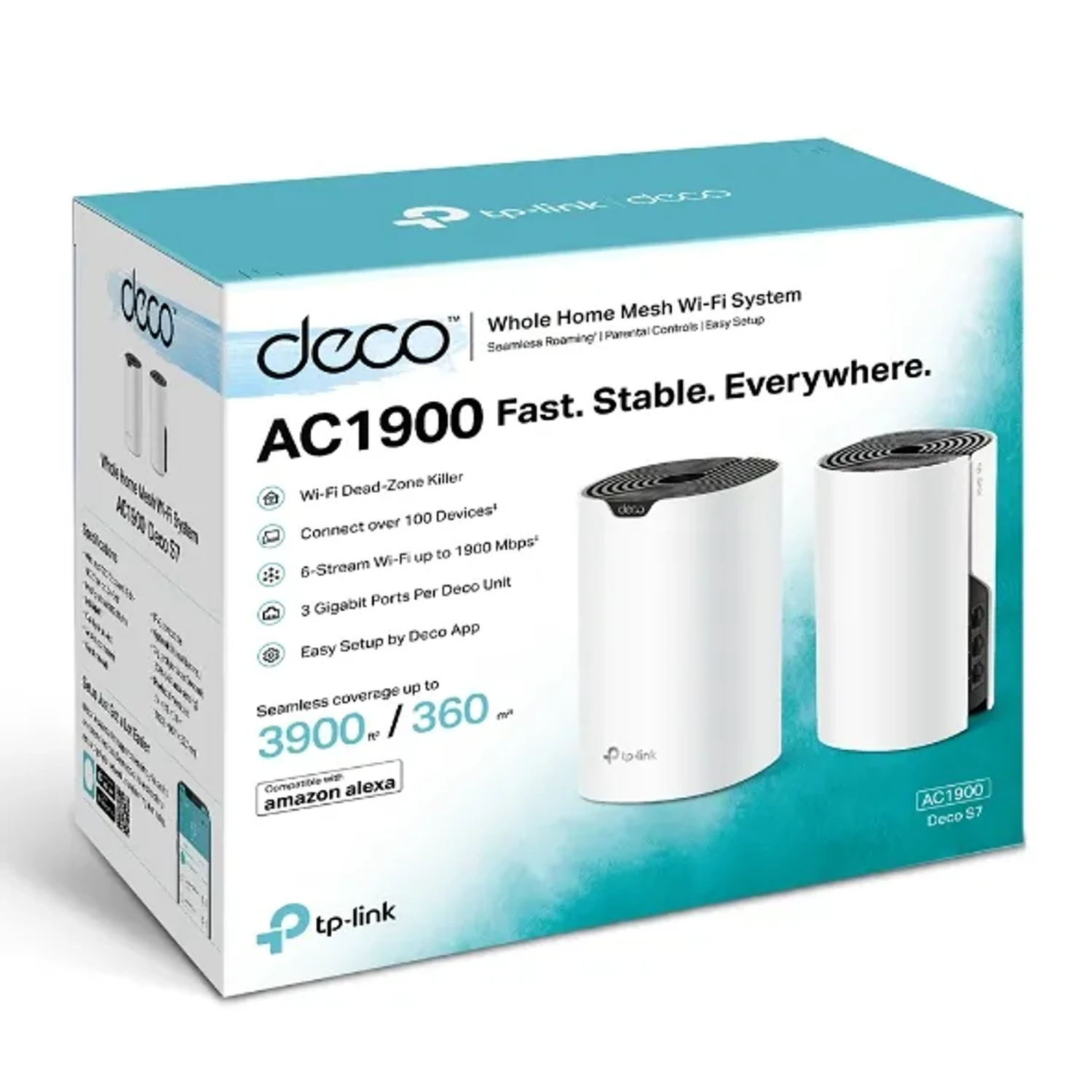 TP-LINK Sistema Mesh WiFi5 dual band AC1900, 600+1300 Mbps, 3 antenas, 3xGE, MU-MIMO, Beamforming, control parental, QoS, AI Mesh.