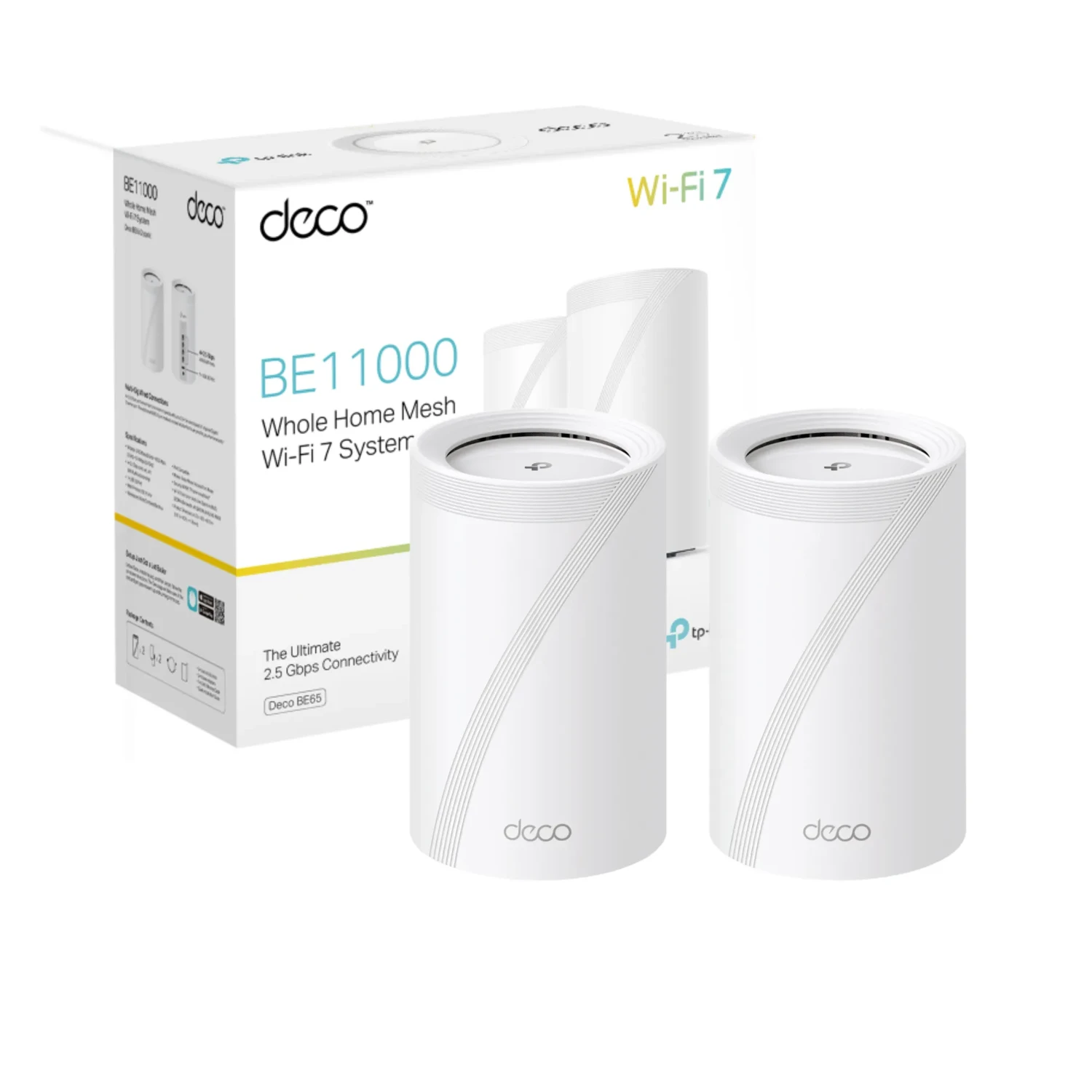 TP-LINK Sistema Mesh WiFi7 tri band BE11000, 688+4324+5765 Mbps, antenas internas, 4x2.5G, USB3.0, MLO, OFDMA, MU-MIMO, 320MHz, HomeShield, AI Mesh.