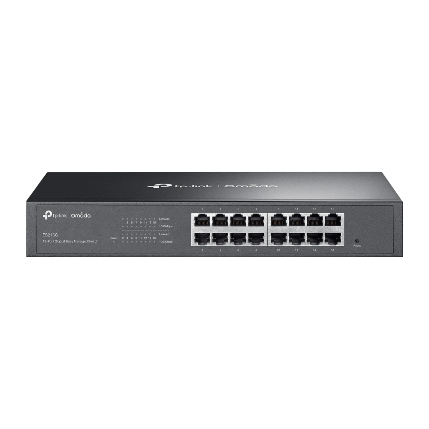 TP-LINK Switch Easy Managed Omada, 16 puertos Gigabit RJ45, gestión Cloud Omada, VLAN, QoS, IGMP Snooping, prevención de bucles, rackeable, metálico fanless