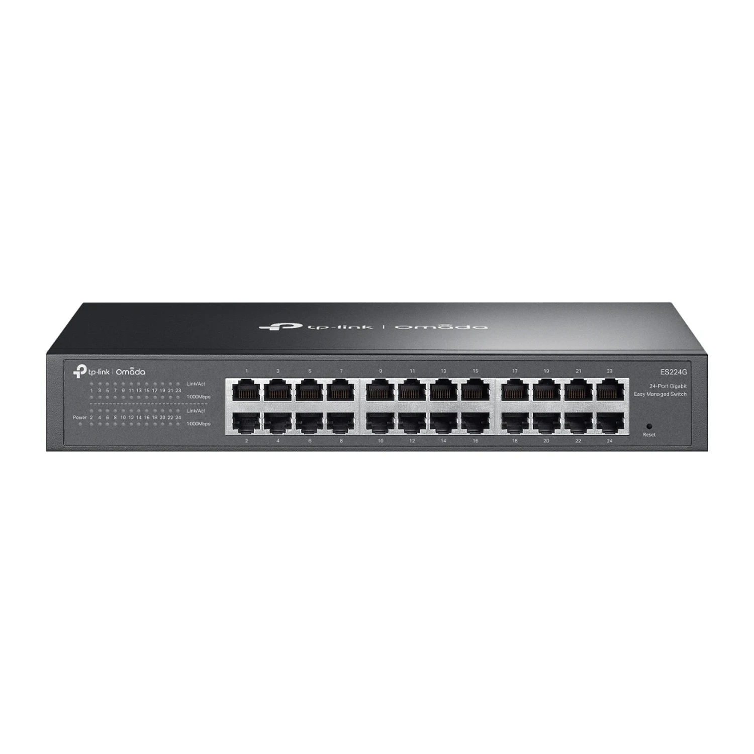 TP-LINK Switch Easy Managed Omada, 24 puertos Gigabit RJ45, gestión Cloud Omada, VLAN, QoS, IGMP Snooping, prevención de bucles, rackeable, metálico fanless