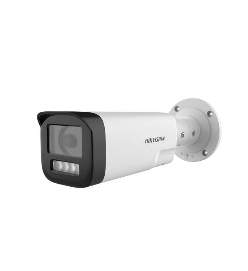 Cámara bullet Turbo 8.0 Hikvision DS-2CE19K0T-LXTS · 3K · 6 mm · IR 80 m · audio y sirena