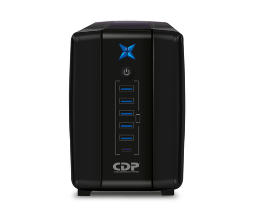 UPS interactivo CDP R-UPR758i · 750VA/375W · 8 salidas · USB