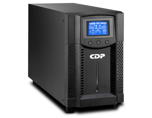 UPS online torre CDP UPO11-1AXi · 1000VA/1000W · 4 salidas IEC C13 · LCD