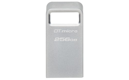 Memoria USB Kingston DataTraveler Micro · 256 GB · USB 3.2 · Metálica