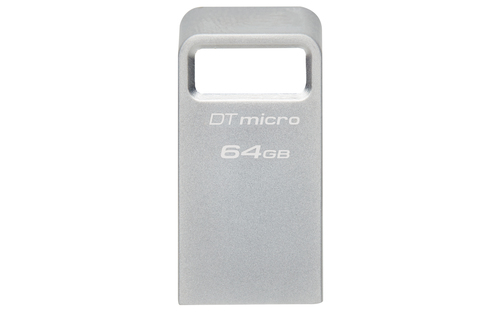 Memoria USB Kingston DataTraveler Micro · 64 GB · USB 3.2 · Metálica