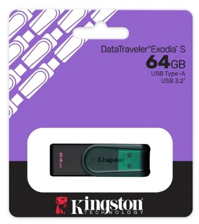 Memoria USB Kingston DataTraveler Exodia S · 64 GB · Verde