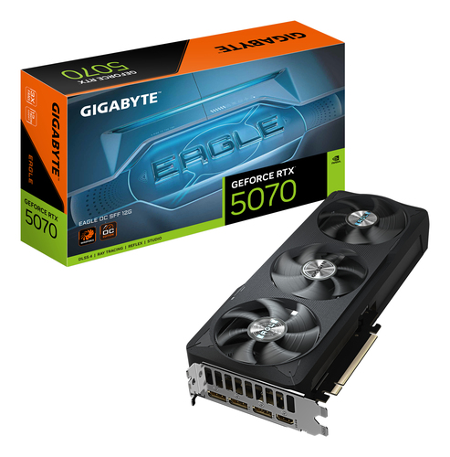 Tarjeta de video Gigabyte GeForce RTX 5070 Eagle OC SFF · 12 GB GDDR7 · PCIe 5.0