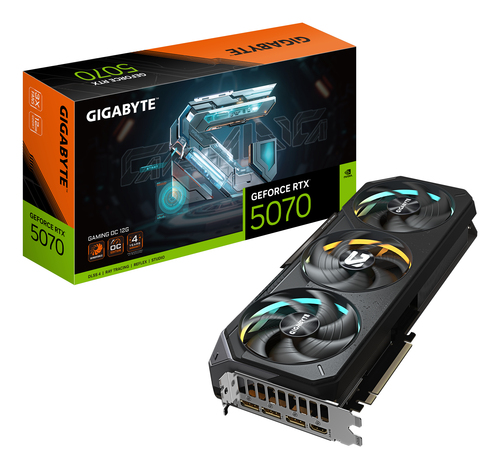 Tarjeta de video Gigabyte GeForce RTX 5070 Gaming OC · 12 GB GDDR7 · PCIe 5.0