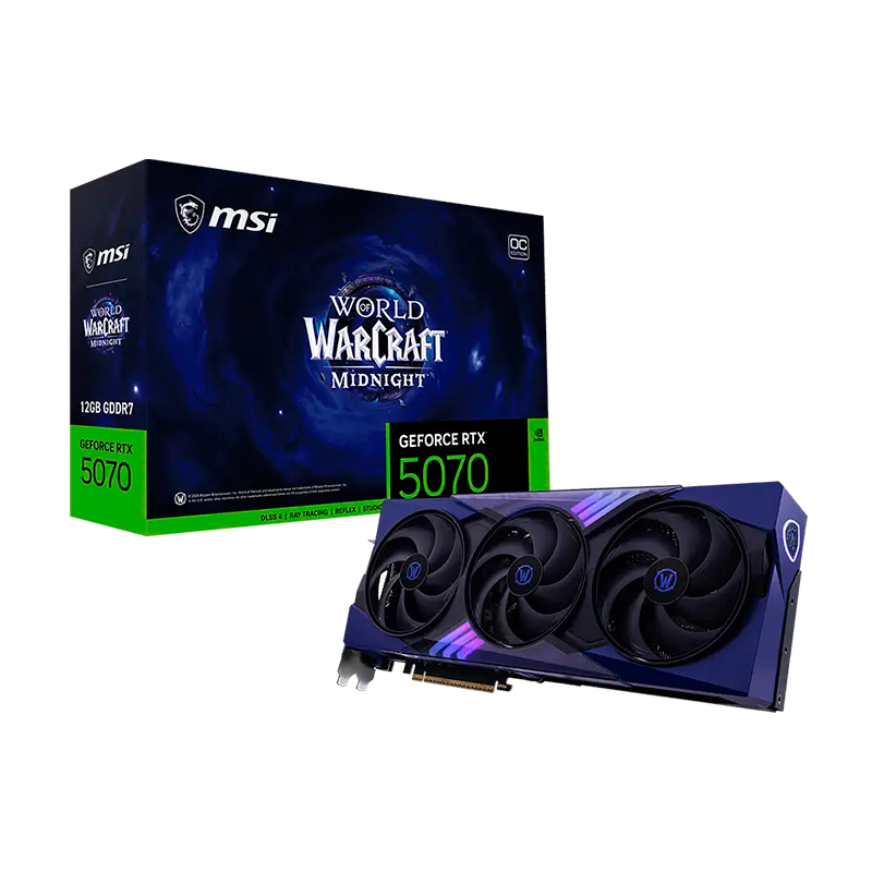 Tarjeta de video MSI GeForce RTX 5070 Wow Midnight Void Edition OC · 12 GB GDDR7