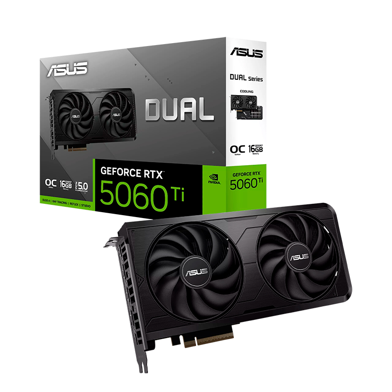 Tarjeta de video ASUS Dual GeForce RTX 5060 Ti EVO OC · 16 GB GDDR7 · PCIe 5.0