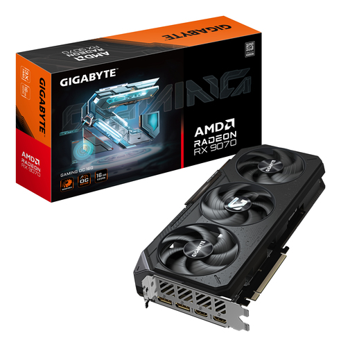 Tarjeta de video Gigabyte Radeon RX 9070 Gaming OC · 16 GB GDDR6 · PCIe 5.0