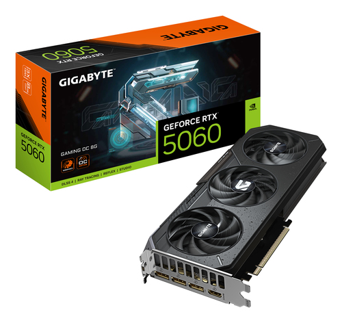 Tarjeta de video Gigabyte GeForce RTX 5060 Gaming OC · 8 GB GDDR7 · PCIe 5.0