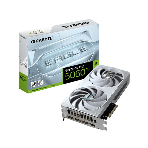 Tarjeta de video Gigabyte GeForce RTX 5060 Ti Eagle OC Ice · 8 GB GDDR7 · PCIe 5.0