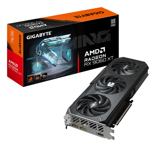 Tarjeta de video Gigabyte Radeon RX 9060 XT Gaming OC · 8 GB GDDR6 · PCIe 5.0